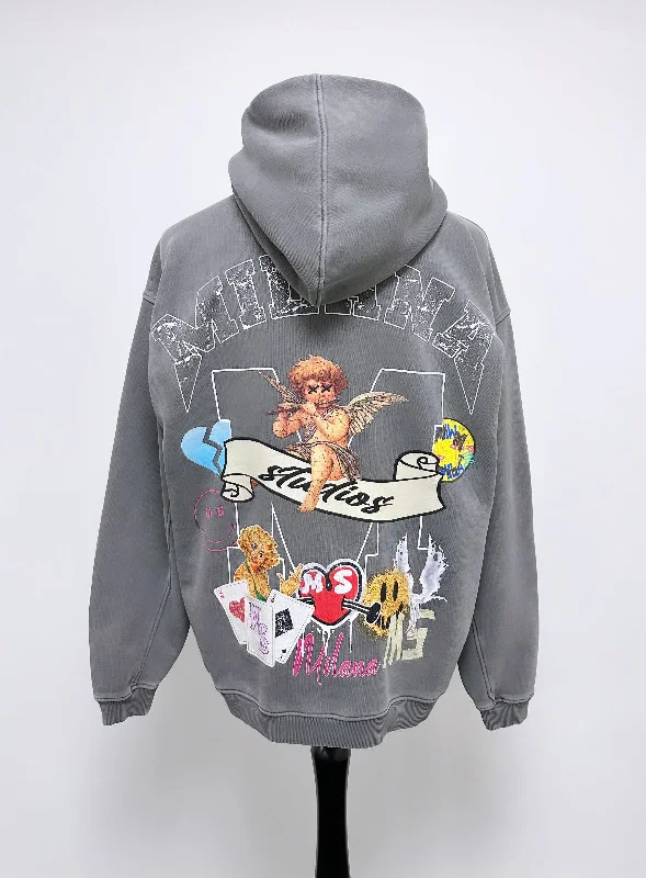 Washed Charcoal Heavyweight Graphic Hoodie.