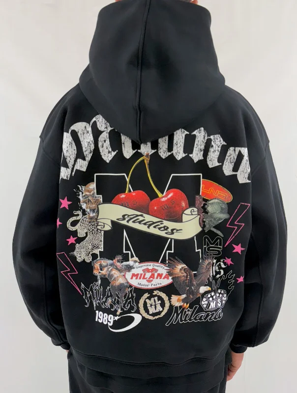 Black Milana History Heavyweight Hoodie.