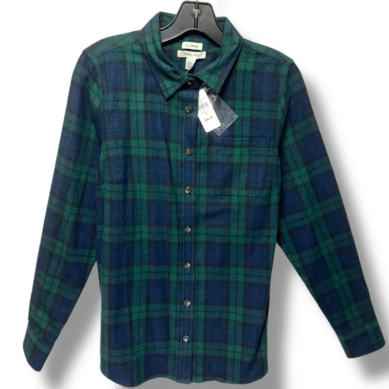 Super Deal Top Long Sleeve By L.l. Bean In Plaid Pattern, Size: S