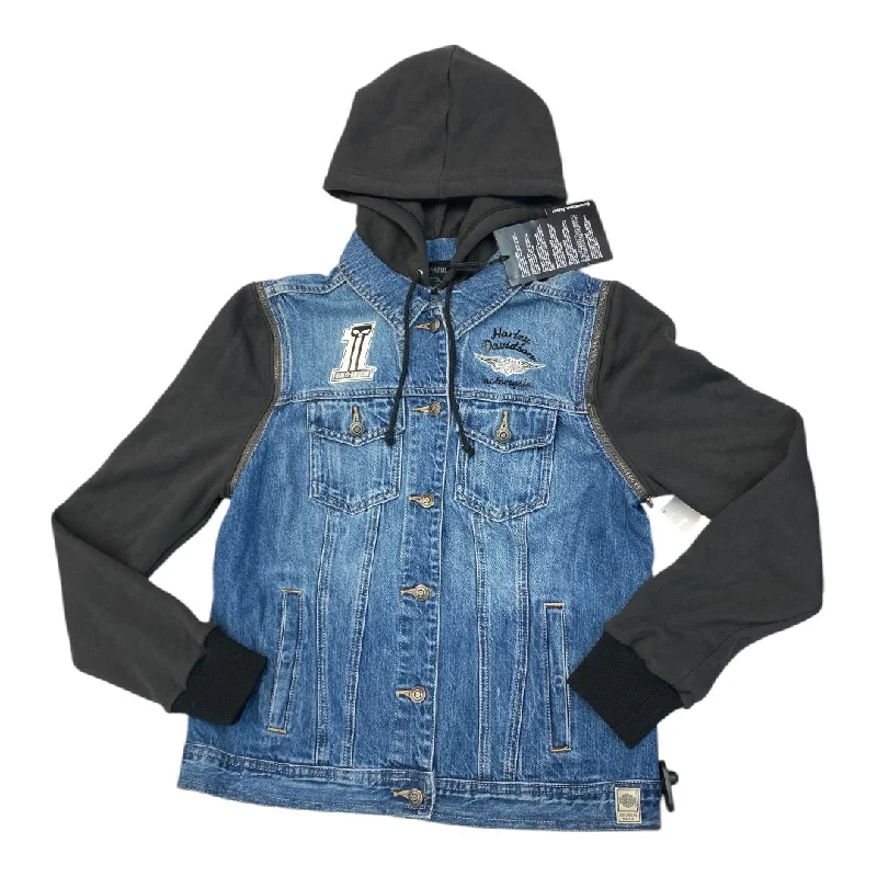 Time-Sensitive Blazer By Harley Davidson In Blue Denim, Size: M