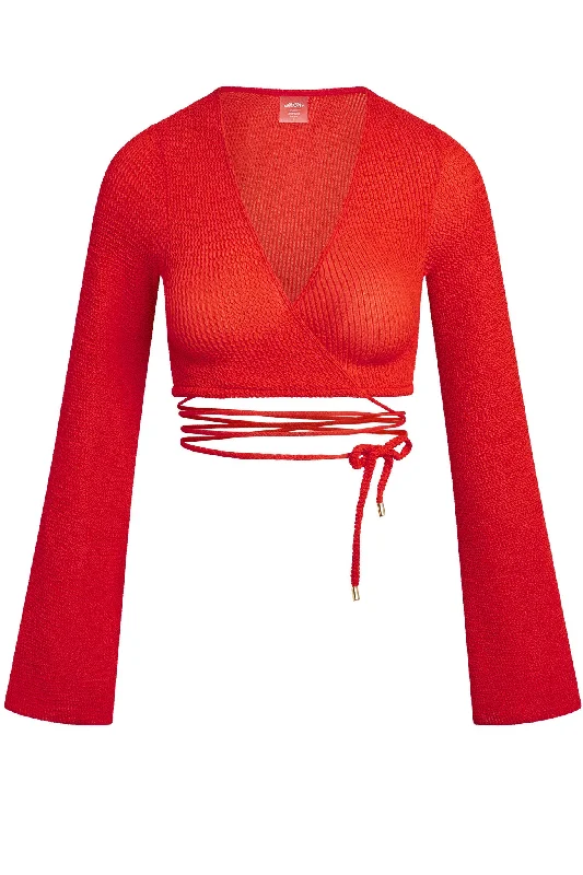 Weekend Savings Spectacle Azores Top - Chili Pepper Crinkle