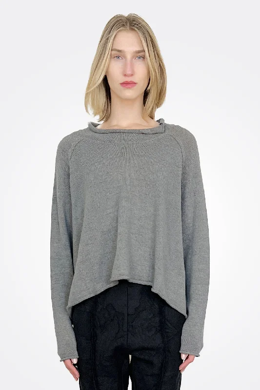 Weekend Discounts to Delight Flared Linen Knit Sweater - Rock