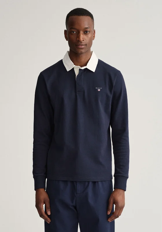 Gant Heavy Rugger Polo Shirt, Evening Blue