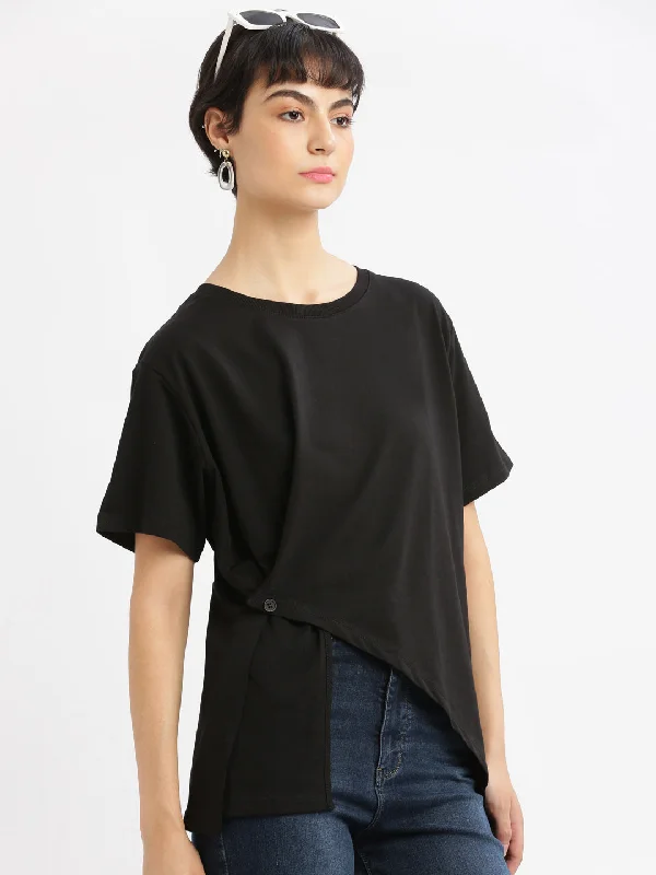 New Deal Women Solid Black Top