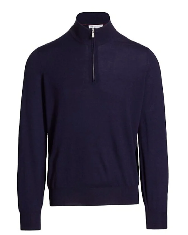 Navy Quarter Zip Sweater