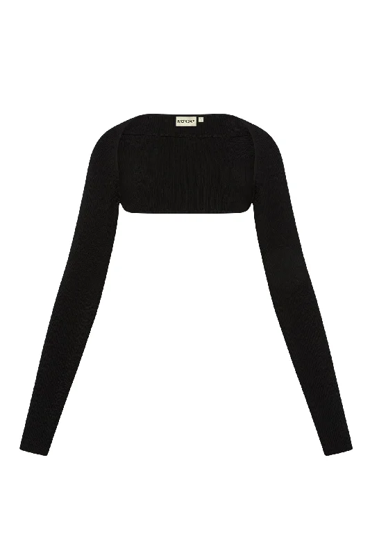 Crazy Deal Silver Lake Knitwear Bolero - Black Rib