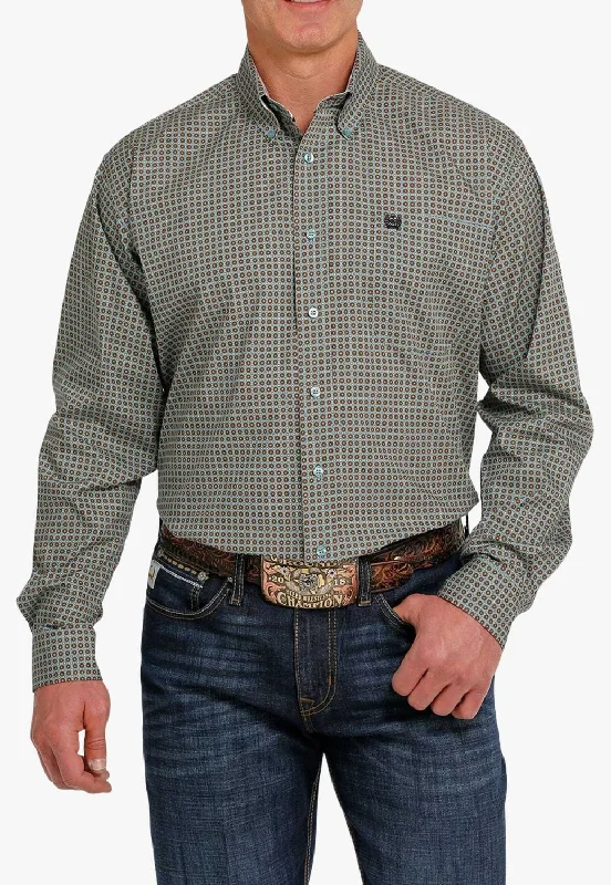 Cinch Mens Geo Print Long Sleeve Shirt