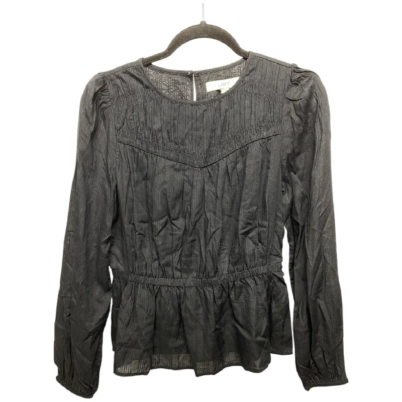 Celebrate the Weekend with Discounts Top Long Sleeve By Loft In Black, Size: Xs