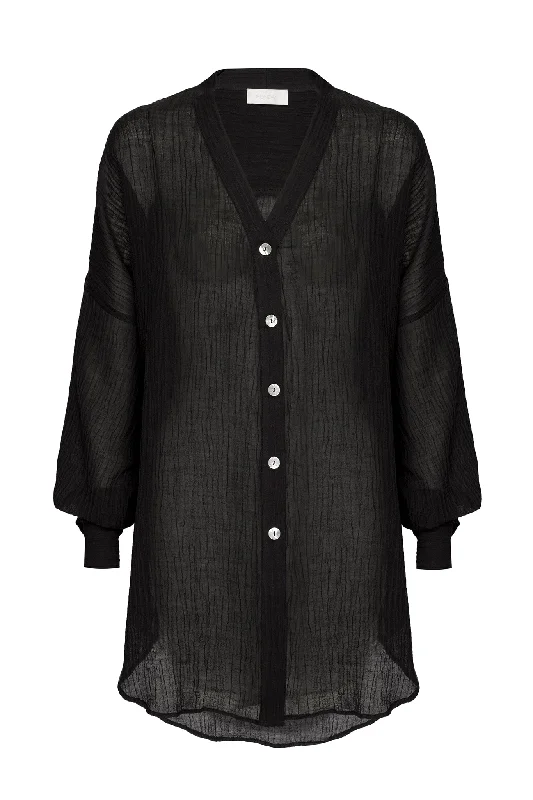 Value Pack Barcelona Tunic - Black Crinkle Linen