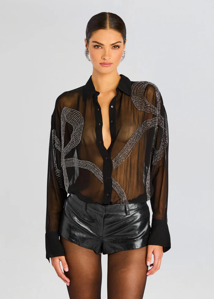 Weekend Bargains Galore Cherish Embellished Shirt - Black