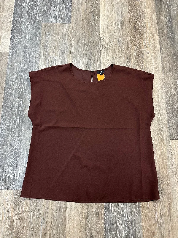 Hurry In Blouse Short Sleeve By Express In Brown, Size: L
