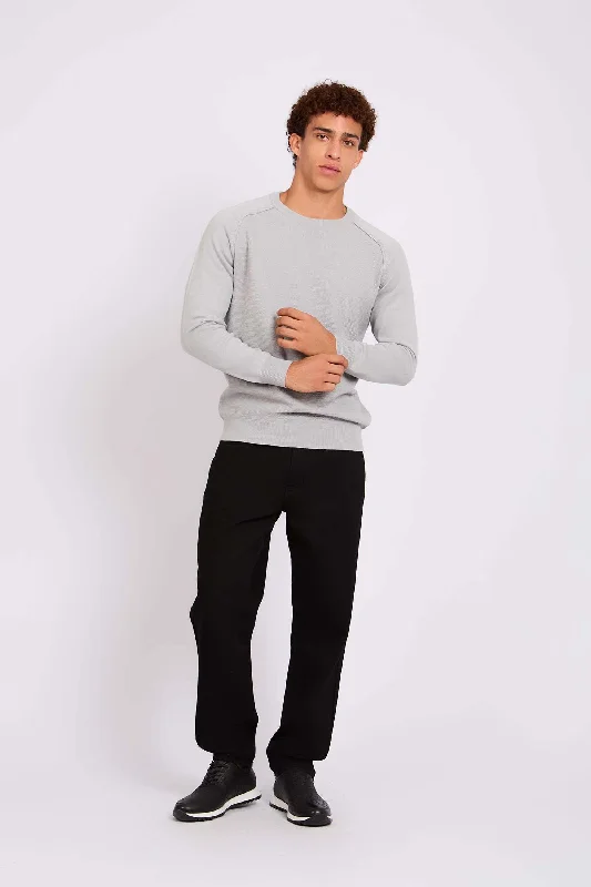 Men Regular Fit Grey Pullover