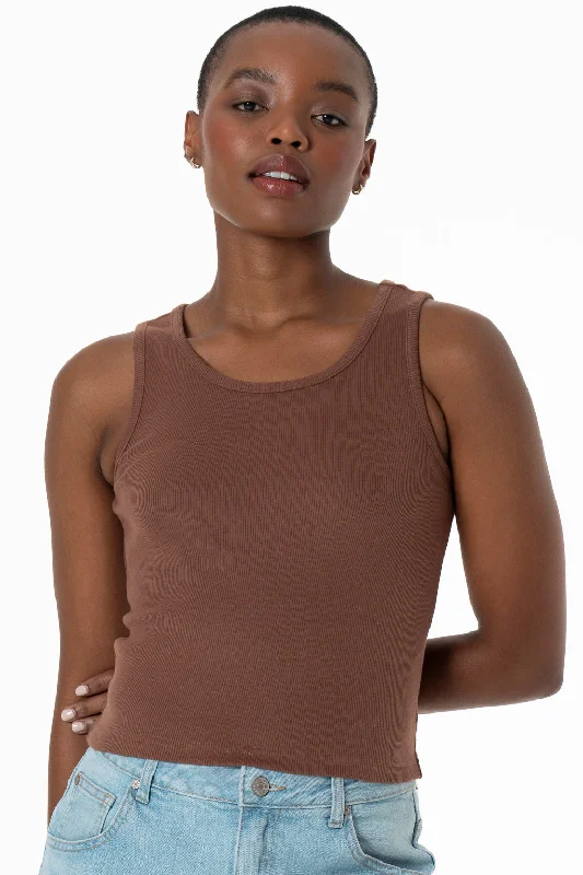 Super Discount Scoop Neck Tank _ 143379 _ Brown