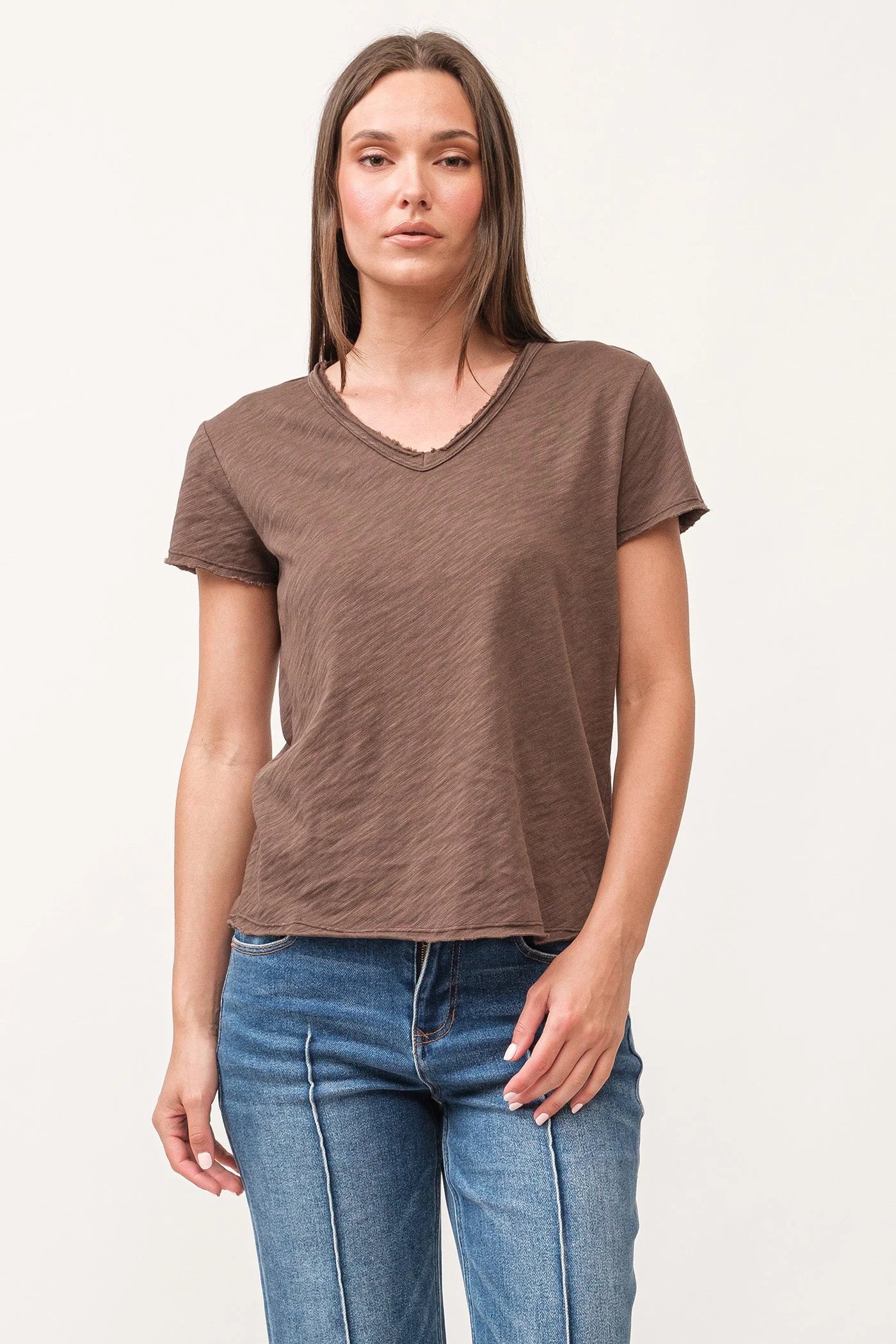 Massive Deal Vanya Short Sleeve Slub Tee - Dark Olive