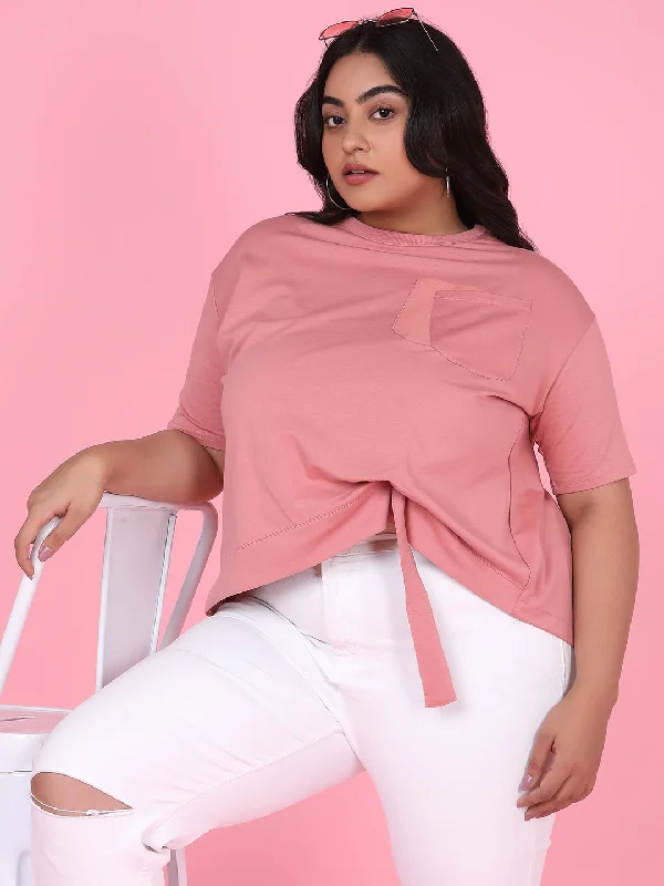 Unbeatable Deal Women Solid Peach Top