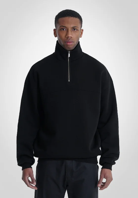 Half Zip Hoodie - Black