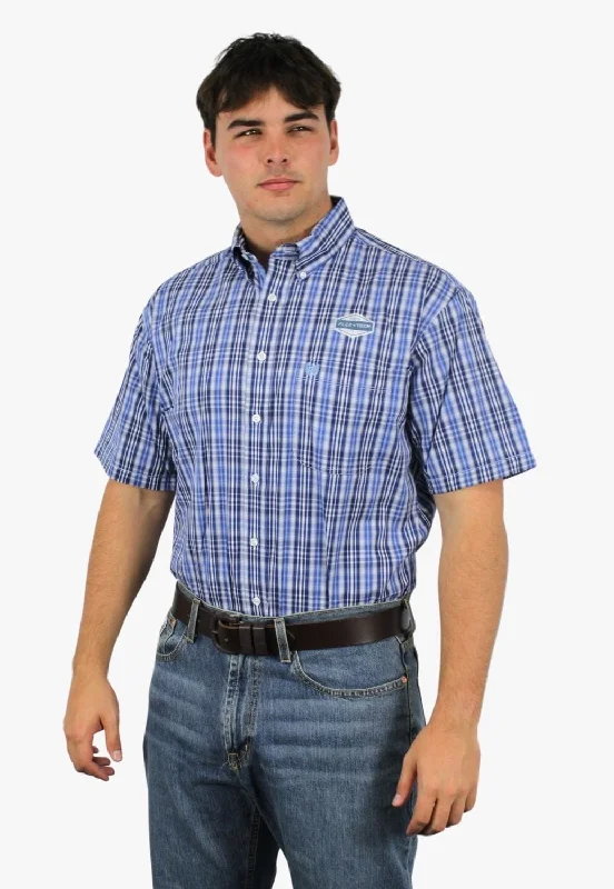 Rough Stock Mens Plaid Short Sleeve Shirt