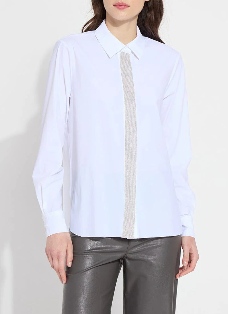 Weekend Savings Spectacular Connie Micro Beaded Shirt - White