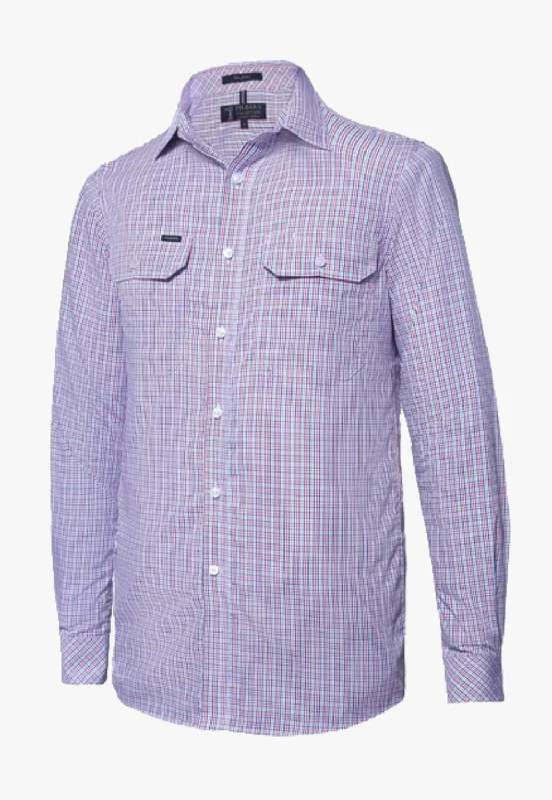 Ritemate Mens Ultra Fine Cotton Long Sleeve Check Shirt