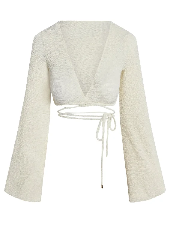 Weekend Savings Spree Azores Top - Ivory Crinkle