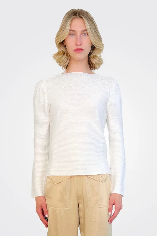 Super Sale Wide Crewneck Top - White