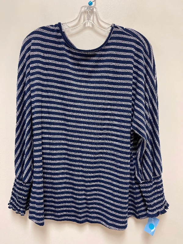 Weekend Offers That Tempt Top Long Sleeve By Fred David In Navy, Size: Xl