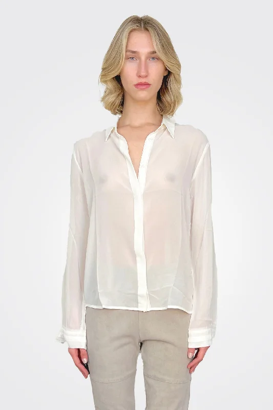 Weekend Offers That Impress Silk Shirt - White