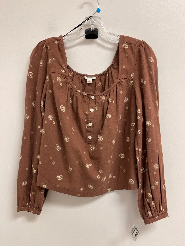 Weekend Offers That Excite Top Long Sleeve By Ana In Brown, Size: Xs