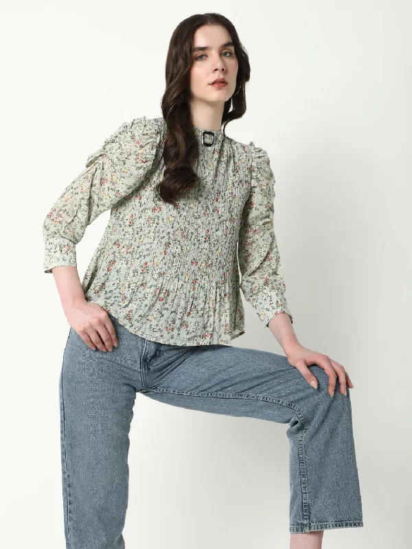 Unbeatable Prices Women Green Floral Top