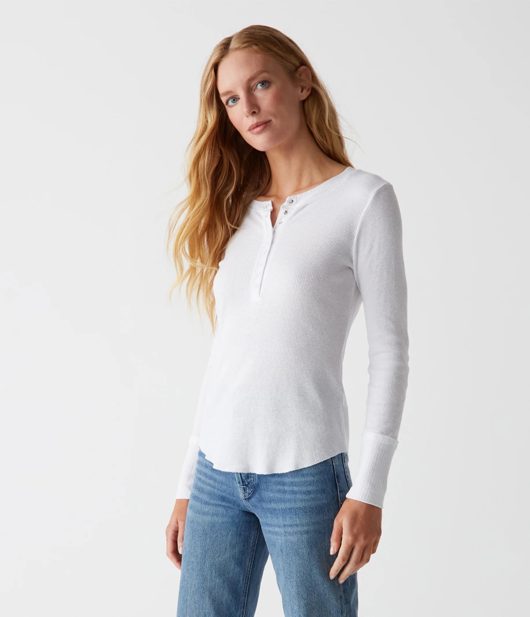 Weekend Savings Spectacle Regan Thermal Henley Tee - White