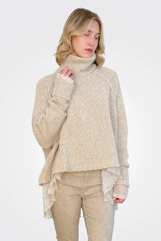Weekend Deals You Can't Resist Boxy Knit Sweater - Bone Melange