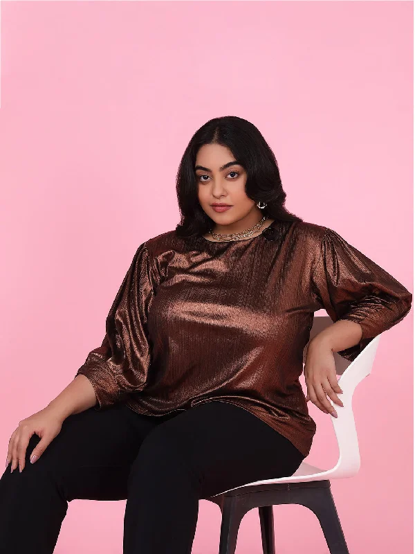 Weekend Specials to Grab Women Solid Brown Top