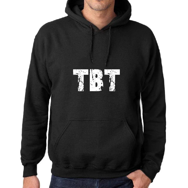 Men's Women's Unisex Printed Graphic Cotton Hoodie Soft Heavyweight Hooded Sweatshirt Pullover Popular Words TBT Deep Black