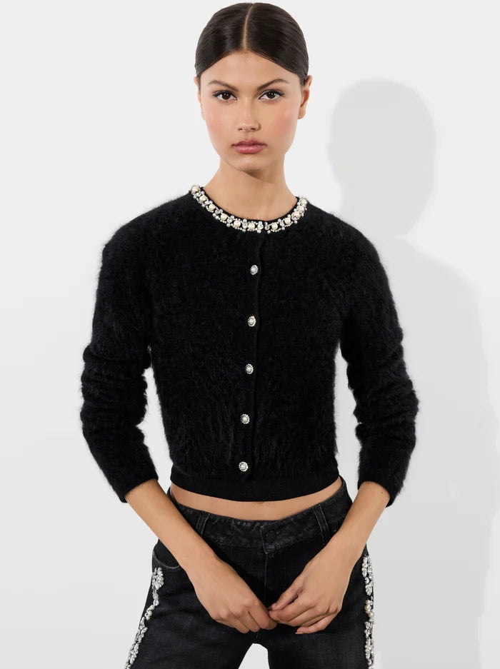 Take Action Dollie Embellished Cardigan - Black