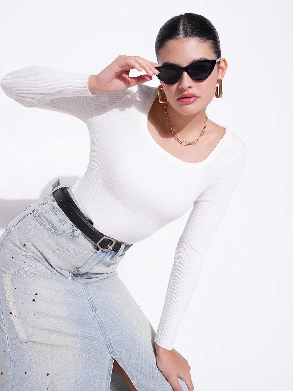 Early Access Women White Solid Crop Top