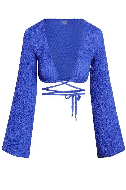Weekend Specials to Enjoy Azores Top - Cobalt Crinkle