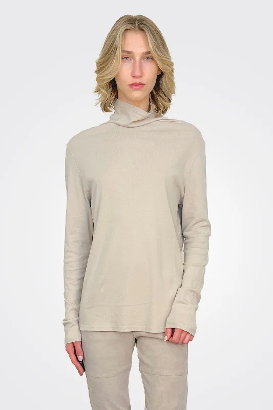 Weekend Offers That Shine Cotton Turtleneck - Jute