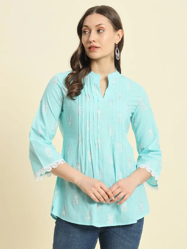 Unmissable Offer Cotton Embroidery Flared Top