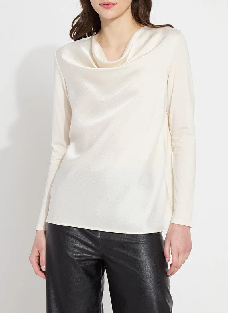 Weekend Deals That Sizzle Ingrid Cowl Neck Top - Chalk