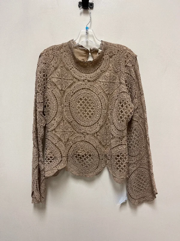 Weekend Bargains to Love Top Long Sleeve By Ultra Pink In Tan, Size: Xl