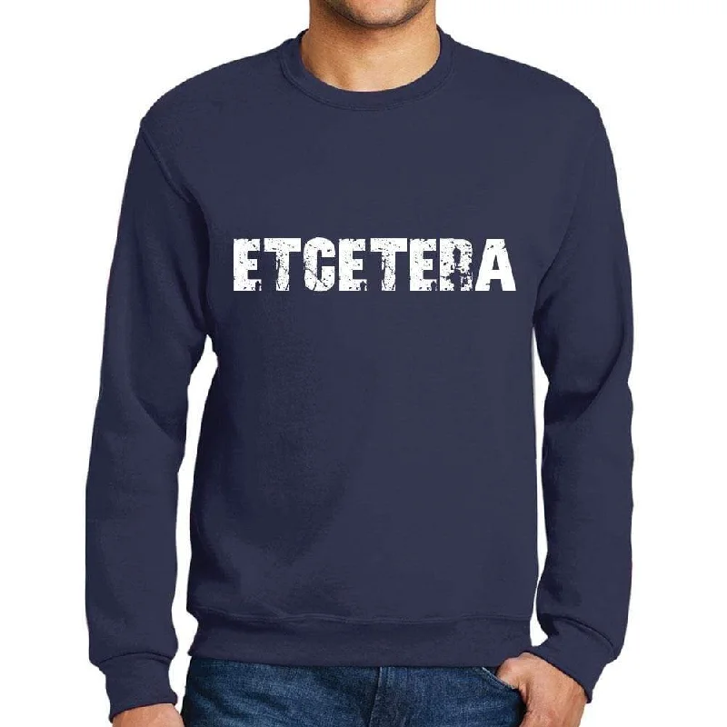 Men's Printed Graphic Sweatshirt Popular Words ETCETERA French Navy