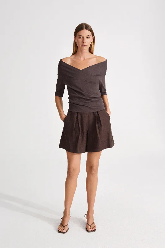 Stock Up DEBORA TOP SHORT - BROWN