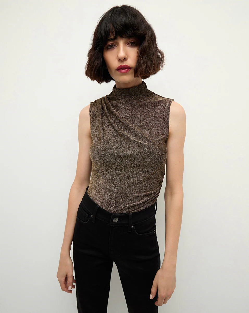 Super Sale Mylie Sleeveless Top - Antique Gold Lurex