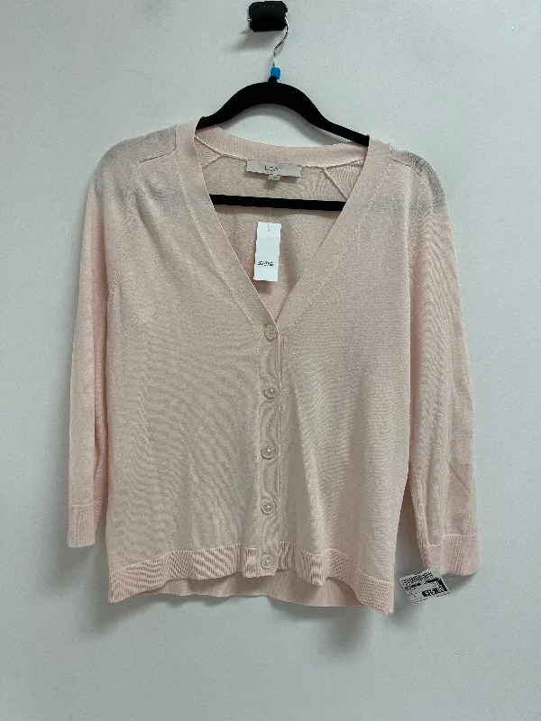 Weekend Offers That Delight Cardigan By Loft In Pink, Size: M