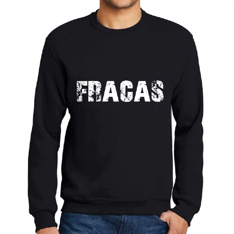 Men's Printed Graphic Sweatshirt Popular Words FRACAS Deep Black