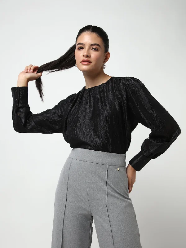 Weekend Offers That Shine Women Black Solid Top