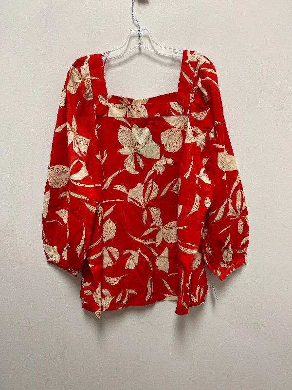 Weekend Discounts Worth Grabbing Top Long Sleeve By Ava & Viv In Red, Size: 3x
