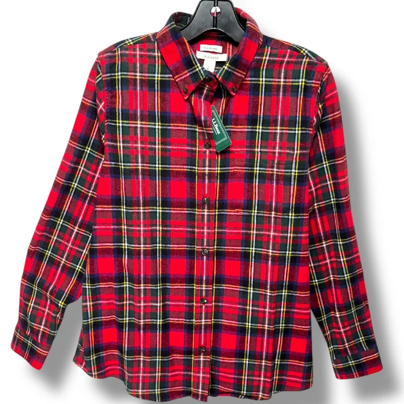 Take Advantage Top Long Sleeve By L.l. Bean In Plaid Pattern, Size: S