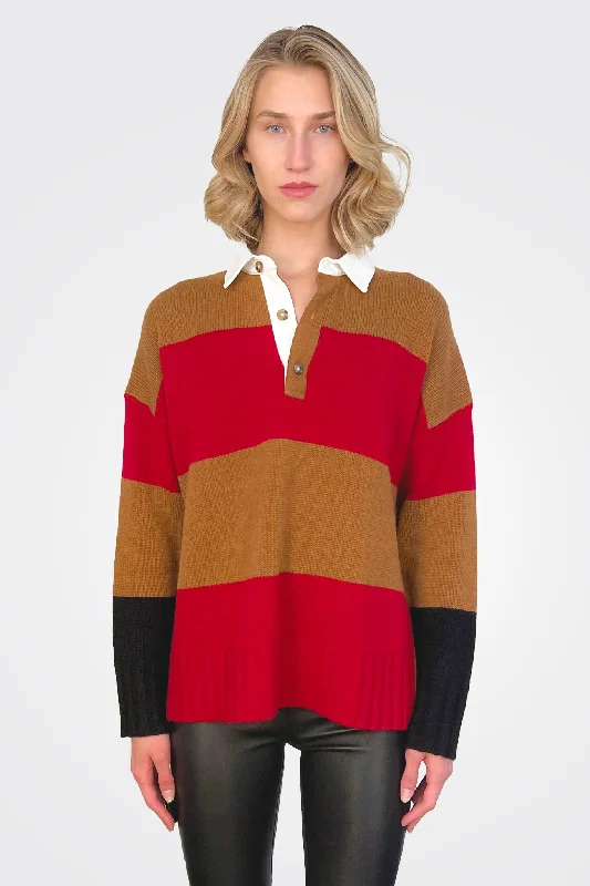 Mega Discount Stripe Polo - Nutmeg