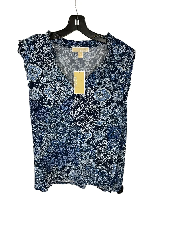 Weekend Discounts to Celebrate Top Sleeveless By Michael By Michael Kors In Blue, Size: 3x